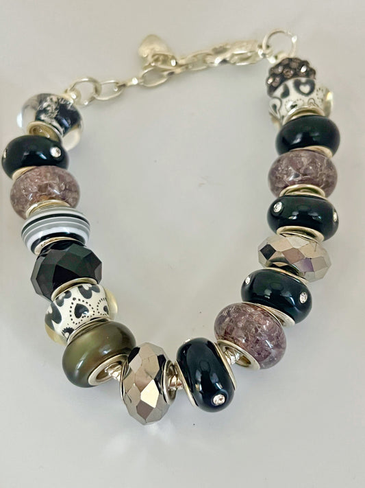 Black and Silver snake chain bracelet