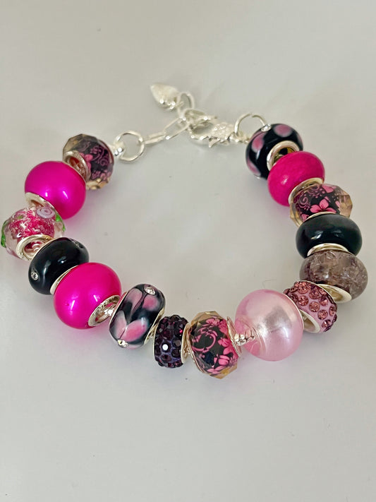 Black Pink snake chain bracelet