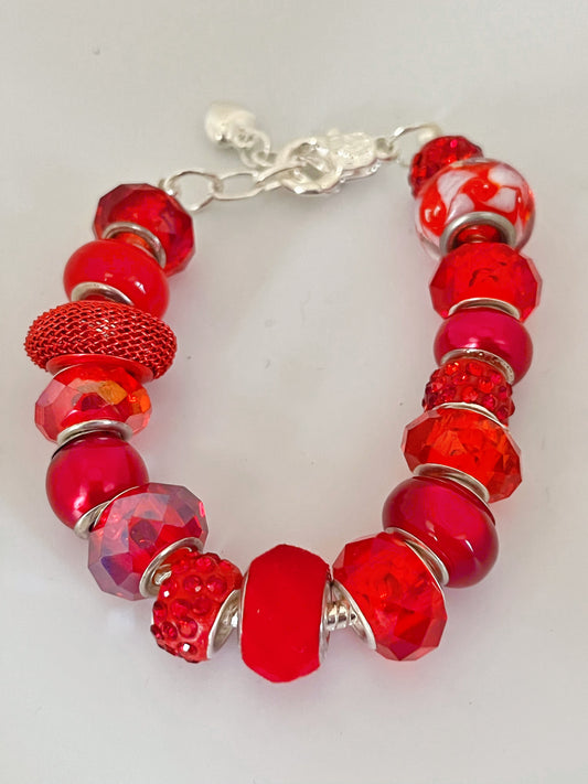 Ruby red snake chain bracelet