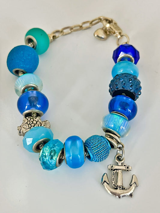 Ocean themed snake chain bracelet